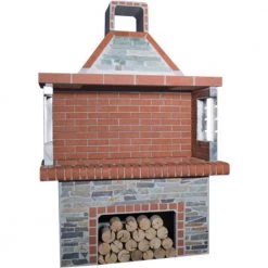 BBQ - Χτιστή ψησταριά κάρβουνου SXISTOLITHOS 0105 76x155 Cm Μεγάλη