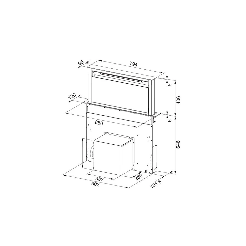 Απορροφητήρας FRANKE DOWNDRAFT 88 μαύρο κρύσταλλο - Inox 88 Cm βυθιζόμενος 3101100620 2 Απορροφητήρας FRANKE DOWNDRAFT 88 μαύρο κρύσταλλο - Inox 88 Cm βυθιζόμενος 3101100620 - Image 2