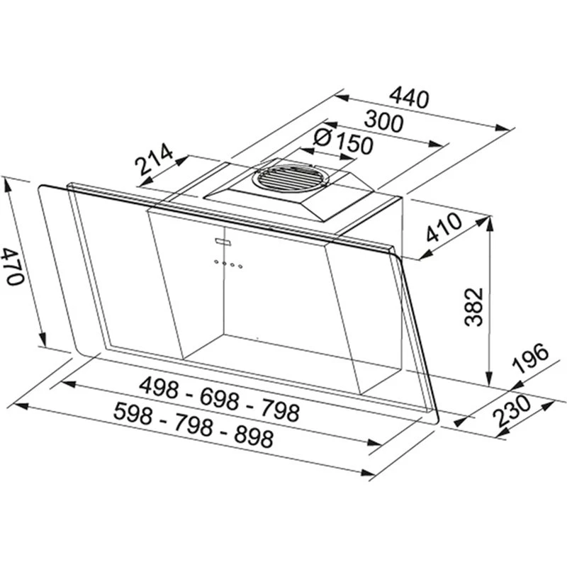 Απορροφητήρας - Επιτοίχια Καμινάδα 60 Cm FRANKE SMART ONE FSMO 605 BK Μαύρο κρύσταλλο 1000000162 2 Απορροφητήρας - Επιτοίχια Καμινάδα 60 Cm FRANKE SMART ONE FSMO 605 BK Μαύρο κρύσταλλο 1000000162 - Image 2