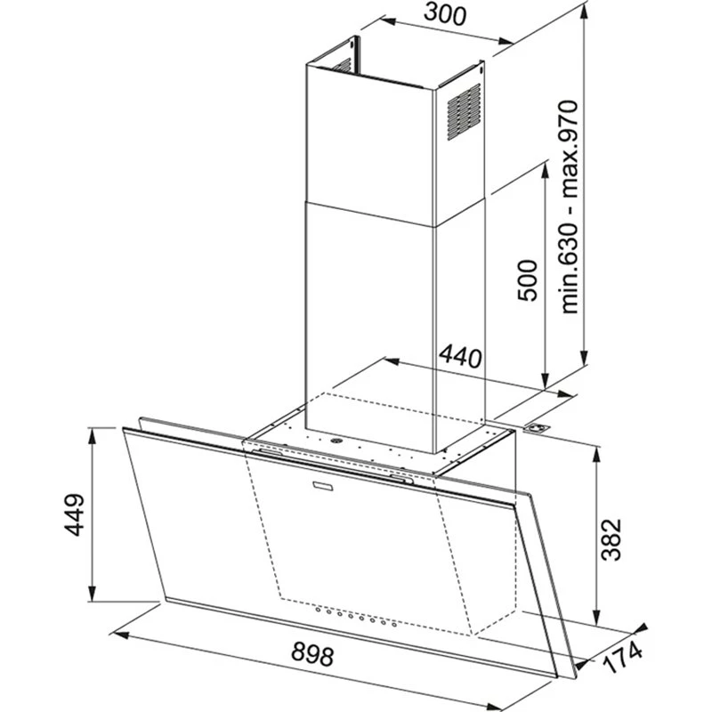 Απορροφητήρας - Επιτοίχια Καμινάδα 90 Cm FRANKE MYTHOS FMY 907 FM BK Μαύρο κρύσταλλο 3104001041 2 Απορροφητήρας - Επιτοίχια Καμινάδα 90 Cm FRANKE MYTHOS FMY 907 FM BK Μαύρο κρύσταλλο 3104001041 - Image 2