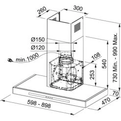 Απορροφητήρας - Επιτοίχια Καμινάδα 90 Cm FRANKE NEW SMART T-SHAPE FSMT 905 XS Inox 3105001028 -Αντλίες Θερμότητας Κατάστημα απορροφητήρας επιτοίχια καμινάδα 90 cm franke new smart t shape fsmt 905 xs inox 3105001028 1