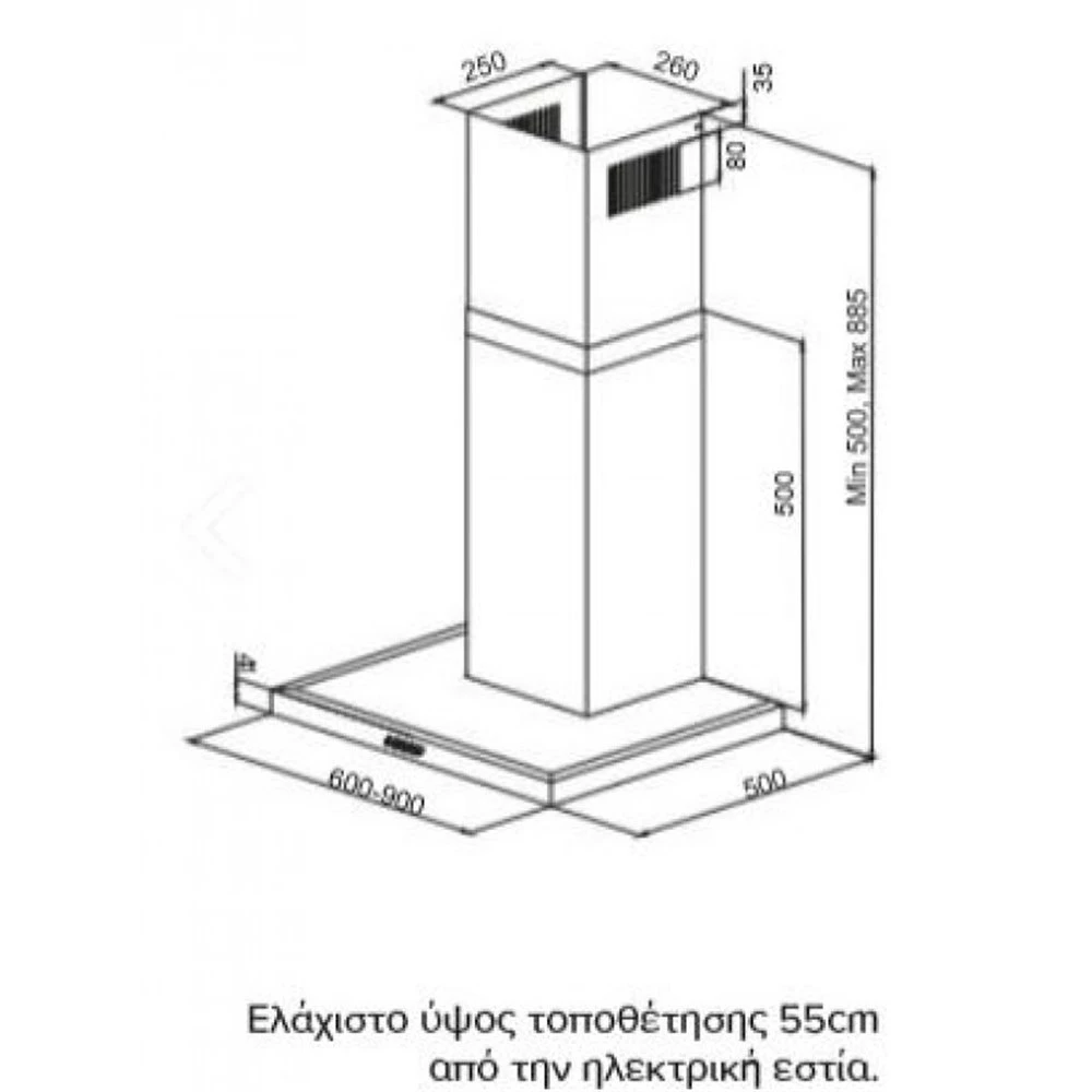 Απορροφητήρας - Επιτοίχια καμινάδα KARAG CTW 12 Inox 90 Cm 2 Απορροφητήρας - Επιτοίχια καμινάδα KARAG CTW 12 Inox 90 Cm - Image 2