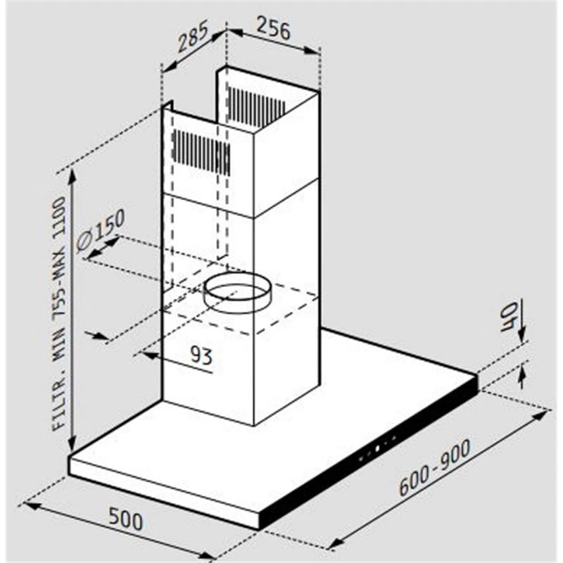 Απορροφητήρας - Επιτοίχια καμινάδα PYRAMIS GRANDEZZO 60 Cm Inox 065039801 2 Απορροφητήρας - Επιτοίχια καμινάδα PYRAMIS GRANDEZZO 60 Cm Inox 065039801 - Image 2