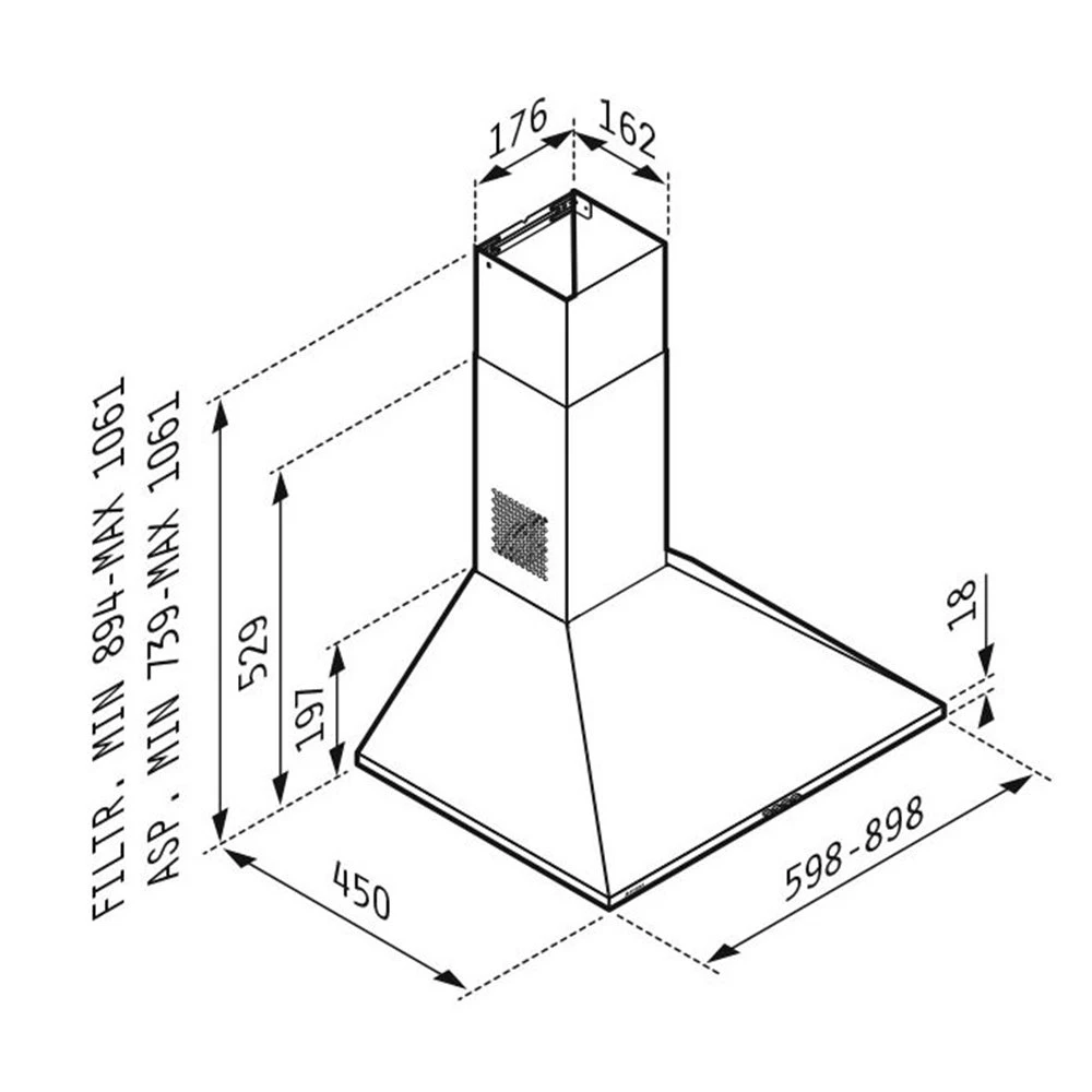 Απορροφητήρας - Επιτοίχια καμινάδα PYRAMIS LUX CLASSIC Inox 90 Cm 065030202 2 Απορροφητήρας - Επιτοίχια καμινάδα PYRAMIS LUX CLASSIC Inox 90 Cm 065030202 - Image 2