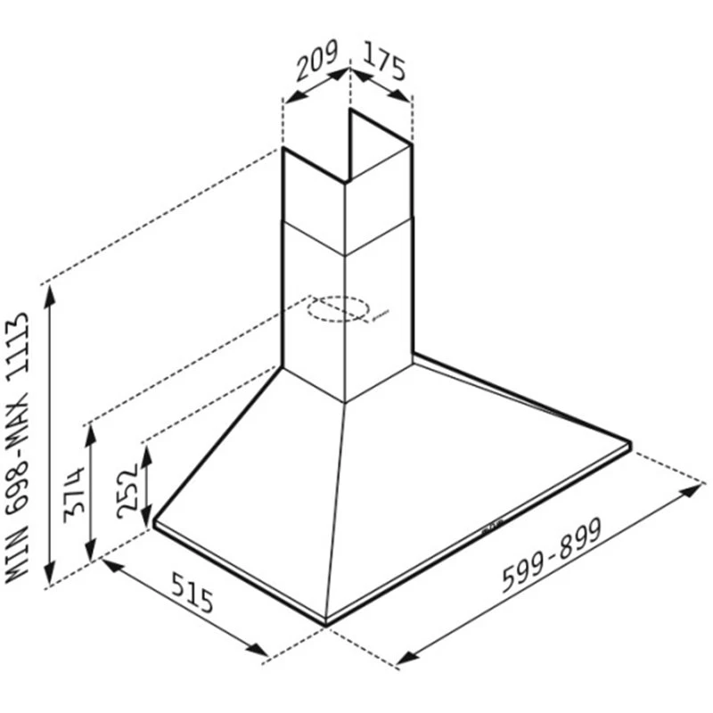 Απορροφητήρας - Επιτοίχια καμινάδα τετράγωνη PYRAMIS PLUS 90 Cm Inox 065037901 2 Απορροφητήρας - Επιτοίχια καμινάδα τετράγωνη PYRAMIS PLUS 90 Cm Inox 065037901 - Image 2
