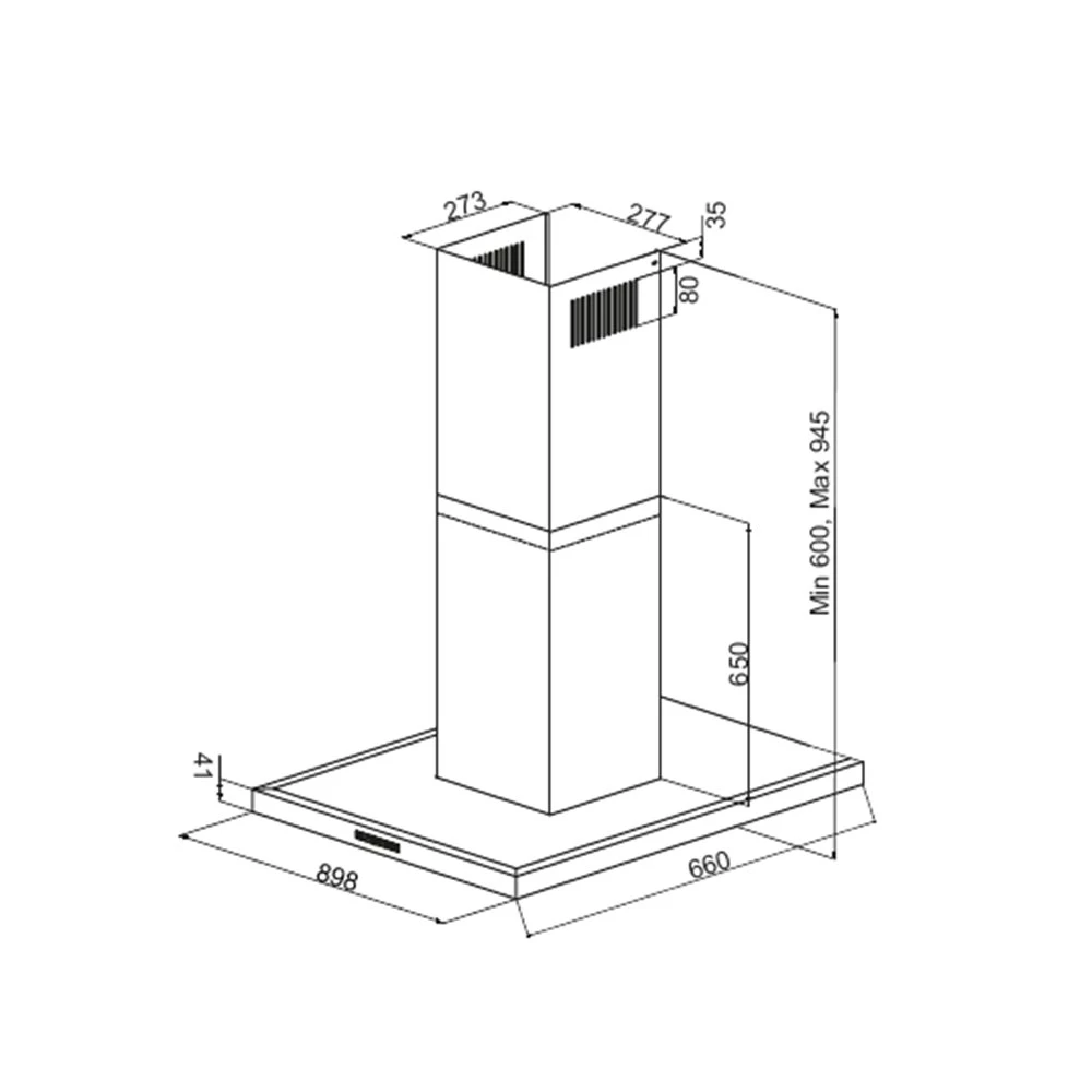Απορροφητήρας - κεντρική καμινάδα KARAG CTI 12 Inox 90 Cm 2 Απορροφητήρας - κεντρική καμινάδα KARAG CTI 12 Inox 90 Cm - Image 2