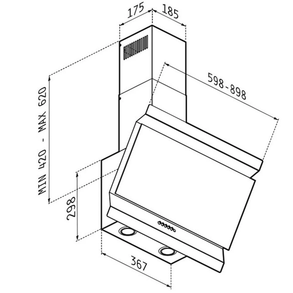 Απορροφητήρας - Επιτόχια καμινάδα PYRAMIS ELEGANTO ELEGANT Inox - Μαύρο Κρύσταλλο 60 Cm 065033101 2 Απορροφητήρας - Επιτόχια καμινάδα PYRAMIS ELEGANTO ELEGANT Inox - Μαύρο Κρύσταλλο 60 Cm 065033101 - Image 2