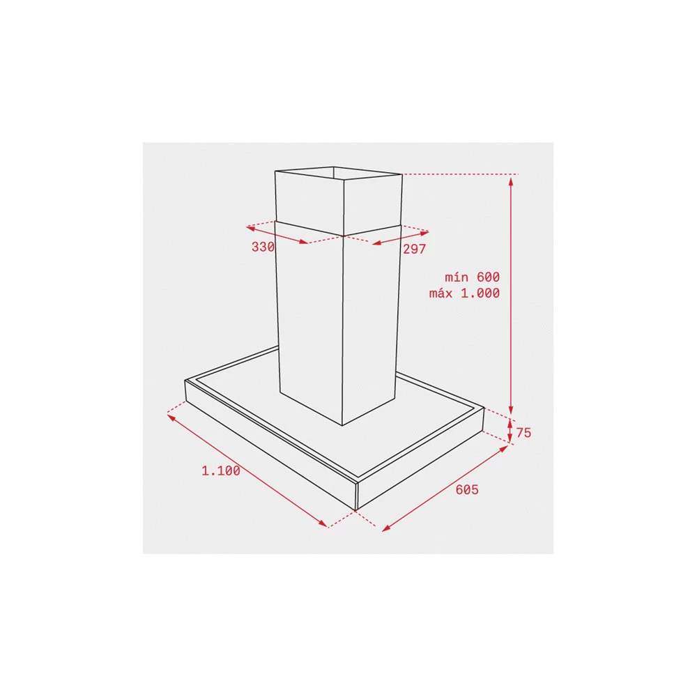 Απορροφητήρας - Κεντρική Καμινάδα TEKA DPL 1185 ISLAND 110 CM F.814.A + F.814.B 2 Απορροφητήρας - Κεντρική Καμινάδα TEKA DPL 1185 ISLAND 110 CM F.814.A + F.814.B - Image 2