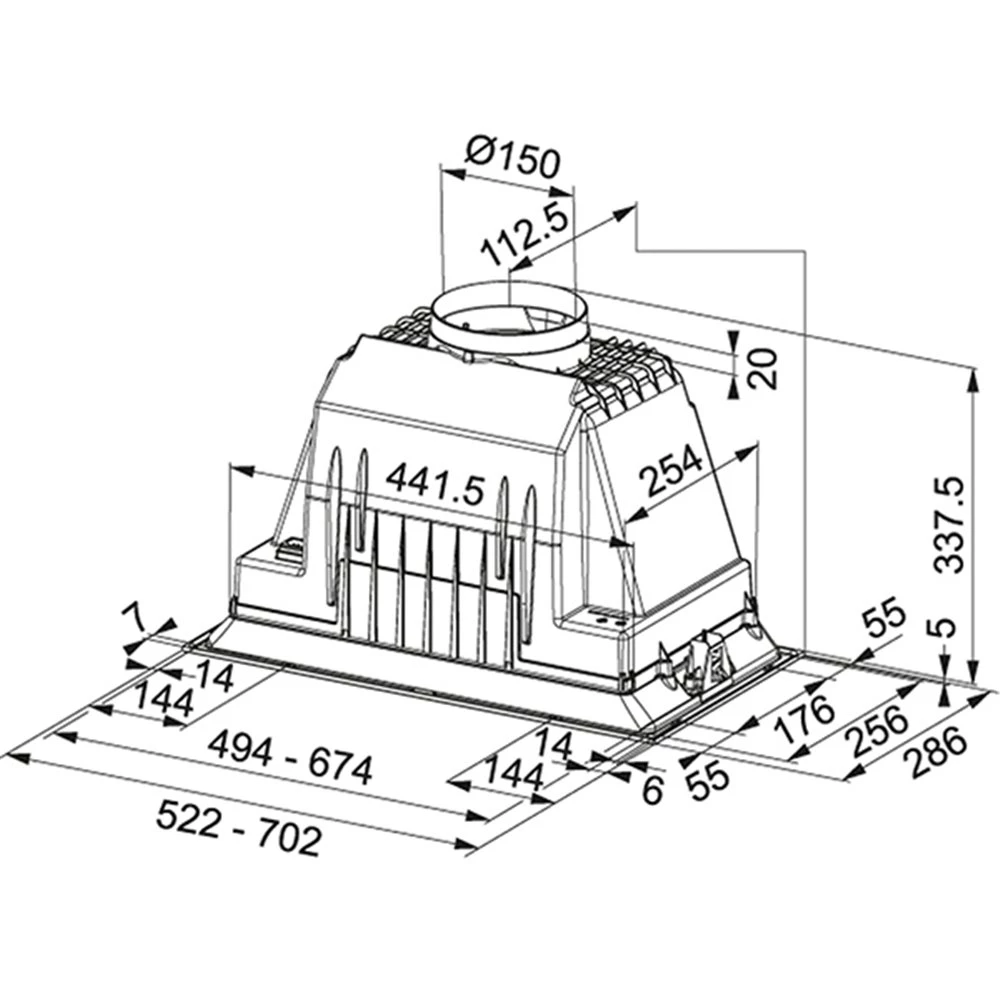 Απορροφητήρας μοτέρ για τζάκι 70 CM FRANKE FBI 705 PLUS Inox 3104001032 2 Απορροφητήρας μοτέρ για τζάκι 70 CM FRANKE FBI 705 PLUS Inox 3104001032 - Image 2