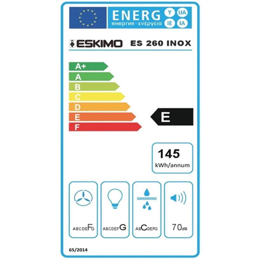 Απορροφητήρας συρόμενος 60 Cm ESKIMO ES 260 S IN Inox 2 Απορροφητήρας συρόμενος 60 Cm ESKIMO ES 260 S IN Inox - Image 2