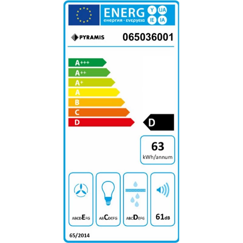 Απορροφητήρας συρόμενος PYRAMIS ECOLINE ΝΤ 60 Cm Λευκός 065036001 2 Απορροφητήρας συρόμενος PYRAMIS ECOLINE ΝΤ 60 Cm Λευκός 065036001 - Image 2