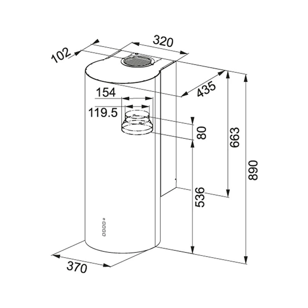 Απορροφητήρας - Επίτοιχια καμινάδα FRANKE CYLINDER FTU 3805 XS 37 Cm 3105001029 2 Απορροφητήρας - Επίτοιχια καμινάδα FRANKE CYLINDER FTU 3805 XS 37 Cm 3105001029 - Image 2