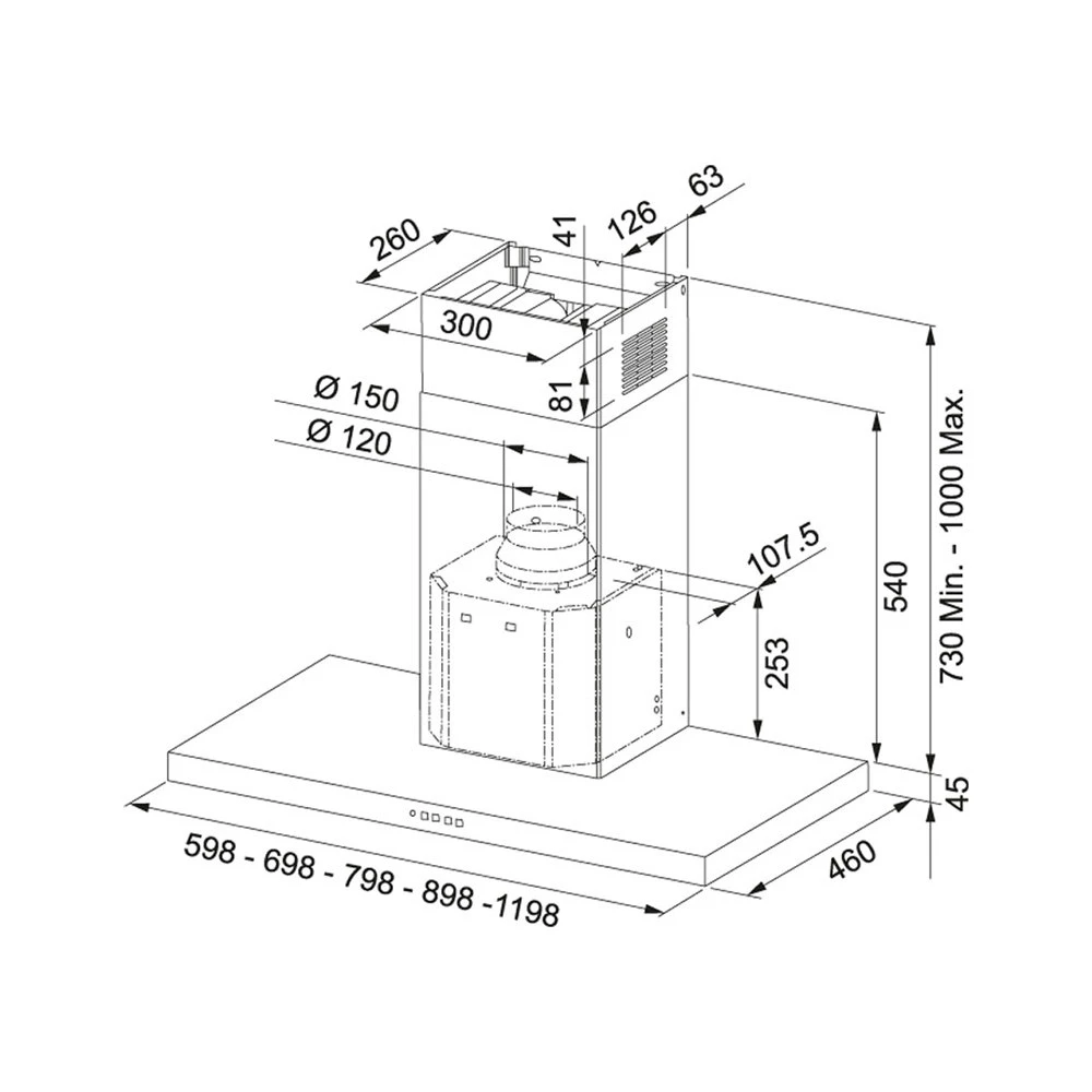 Απορροφητήρας - Επίτοιχια καμινάδα FRANKE NEW WIND 60 60 Cm 3105001030 2 Απορροφητήρας - Επίτοιχια καμινάδα FRANKE NEW WIND 60 60 Cm 3105001030 - Image 2