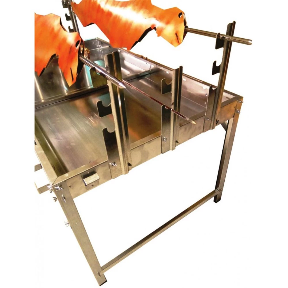 Ψησταριά κάρβουνου συρταρωτή διπλή (100 - 145) X 85 Cm Inox PITSILOS 185 2 Ψησταριά κάρβουνου συρταρωτή διπλή (100 - 145) X 85 Cm Inox PITSILOS 185 - Image 2